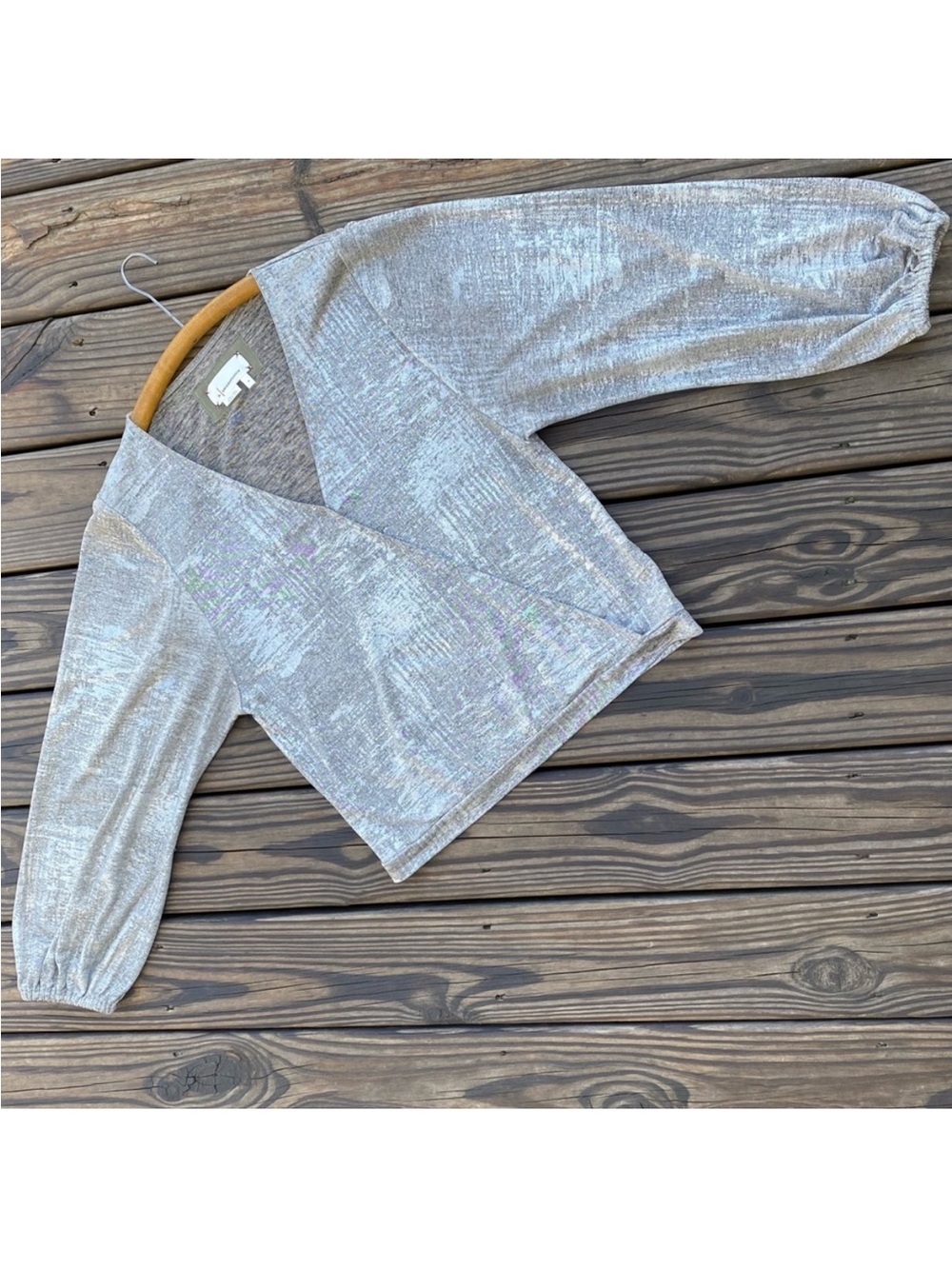 Anthropologie Cary’s Silver Dolman Wrap Top